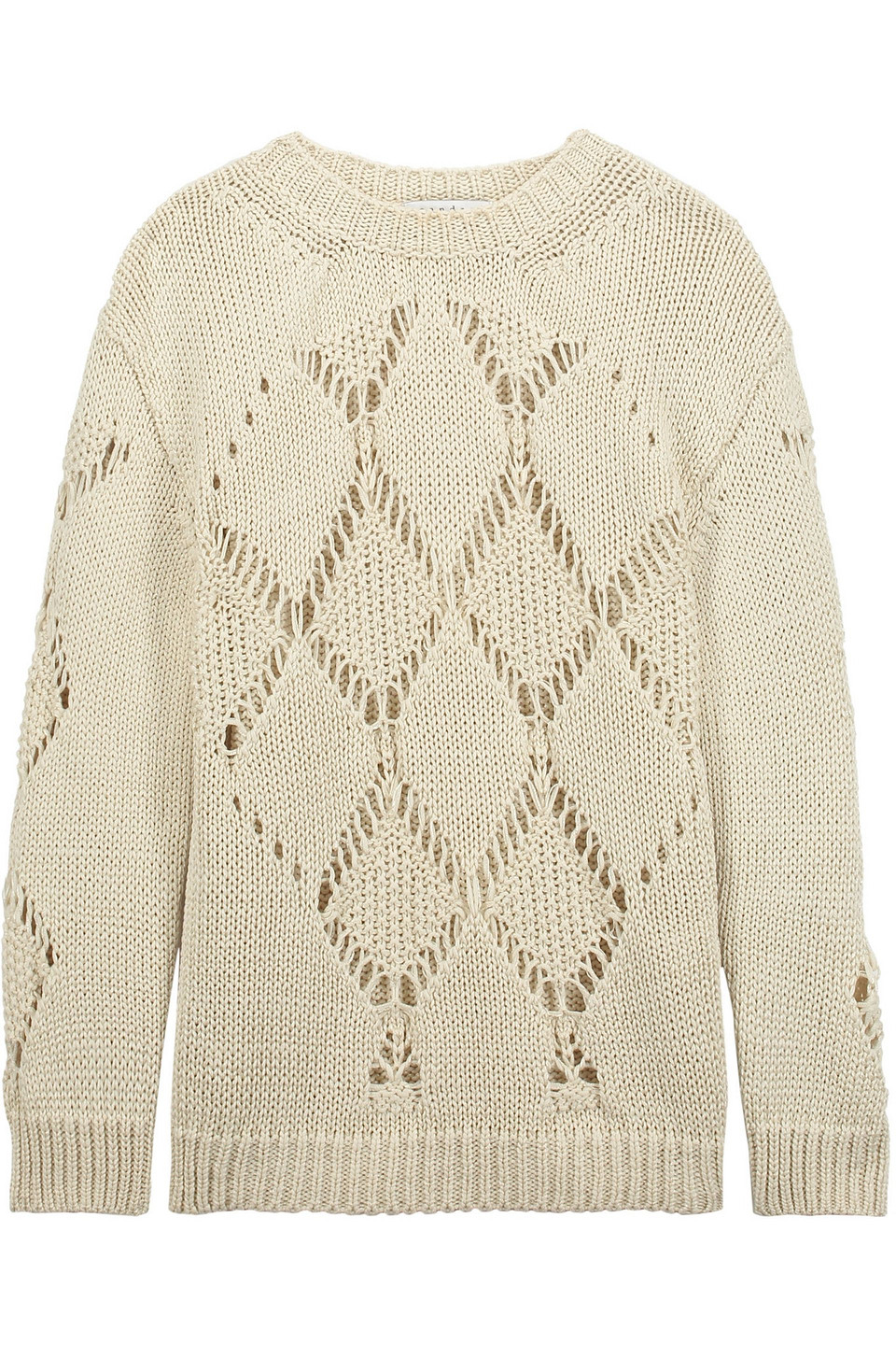 sandro - spandau open-knit sweater - white - 3