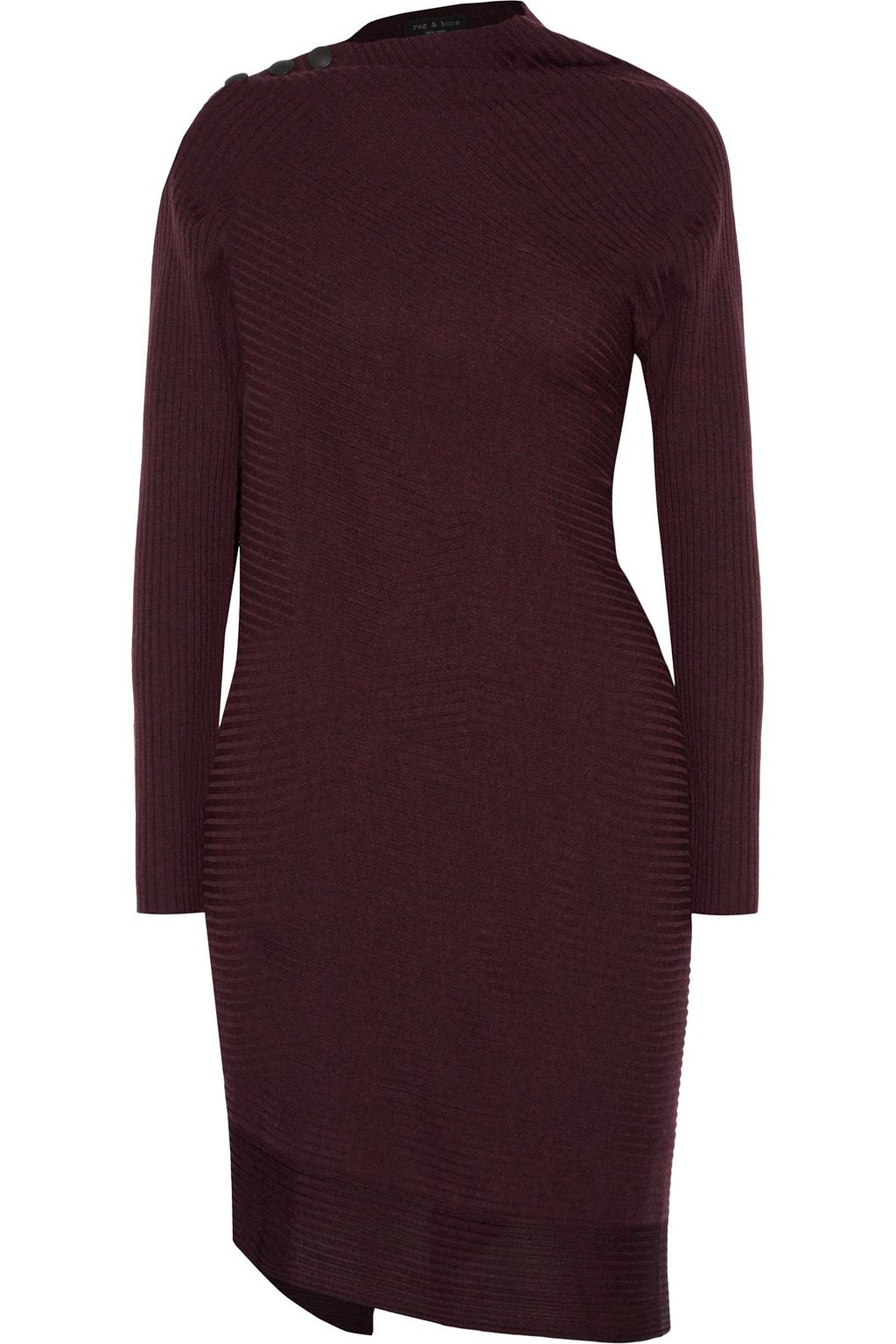asymmetrical ribbed sweater dress