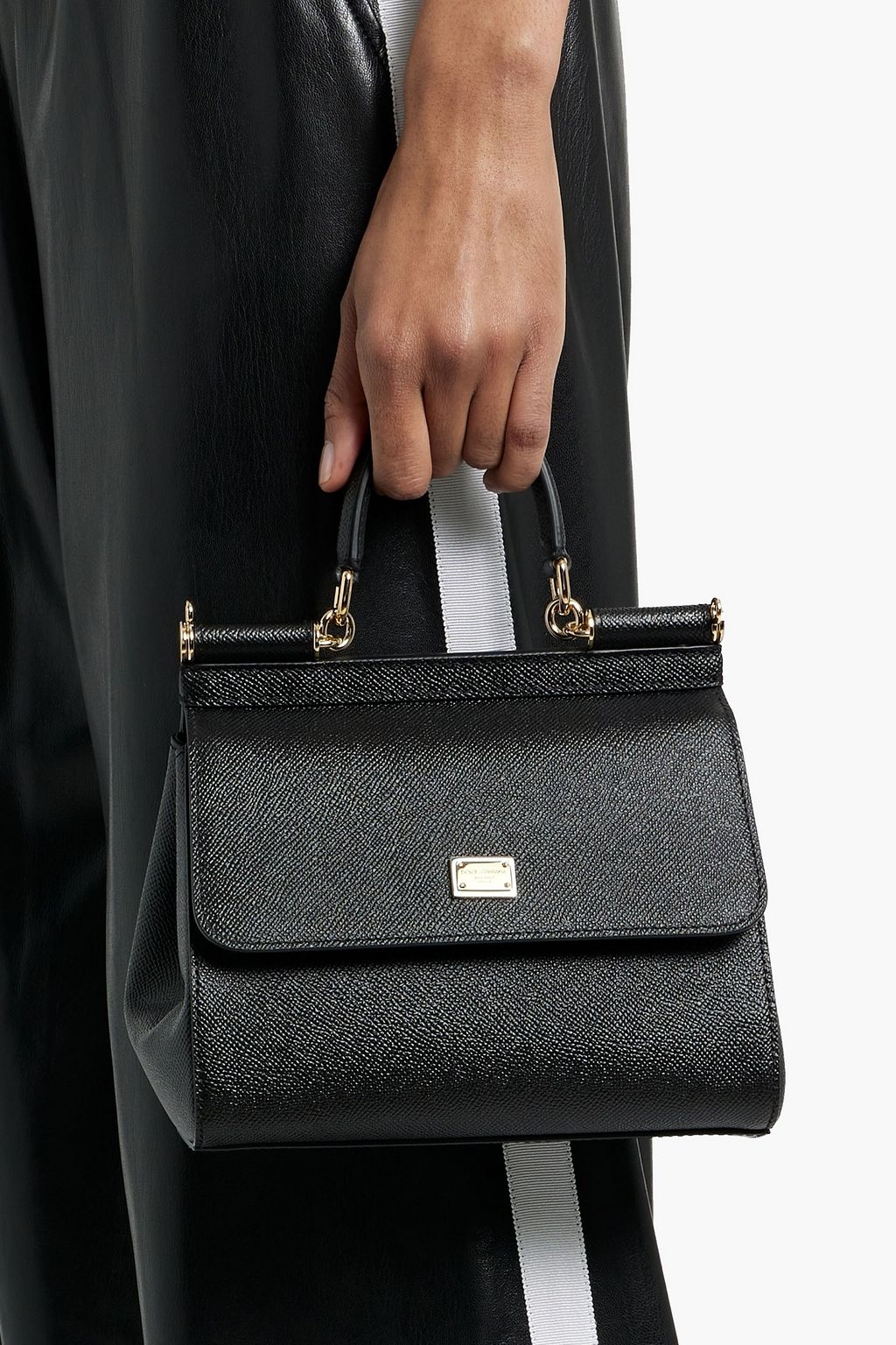 DOLCE&GABBANA Sicily pebbled-leather tote