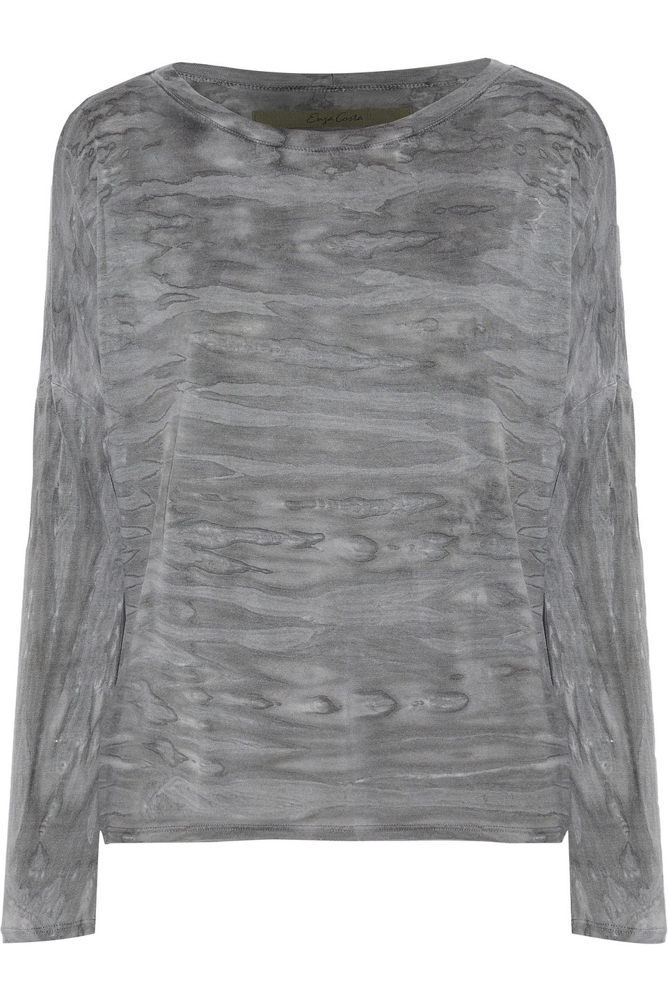Enza Costa Printed Stretch-jersey Top In Gray