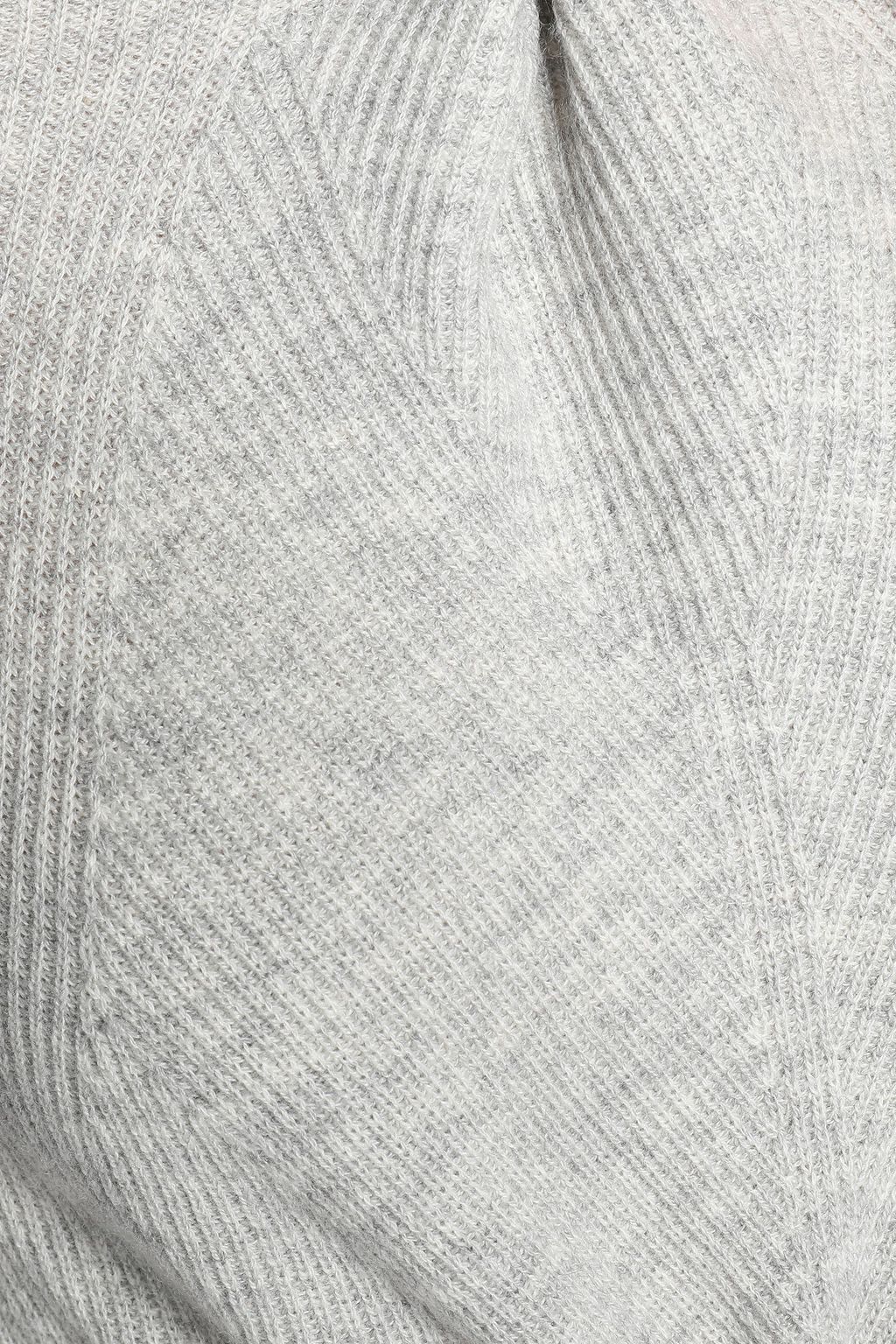 DUFFY Asymmetric marled wool and cashmere-blend dress
