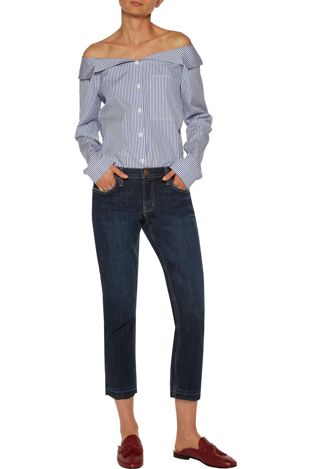 CURRENT/ELLIOTT The Cropped mid-rise skinny jeans