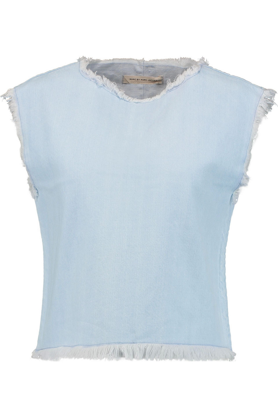 Marc By Marc Jacobs Frayed Denim Top In Blue