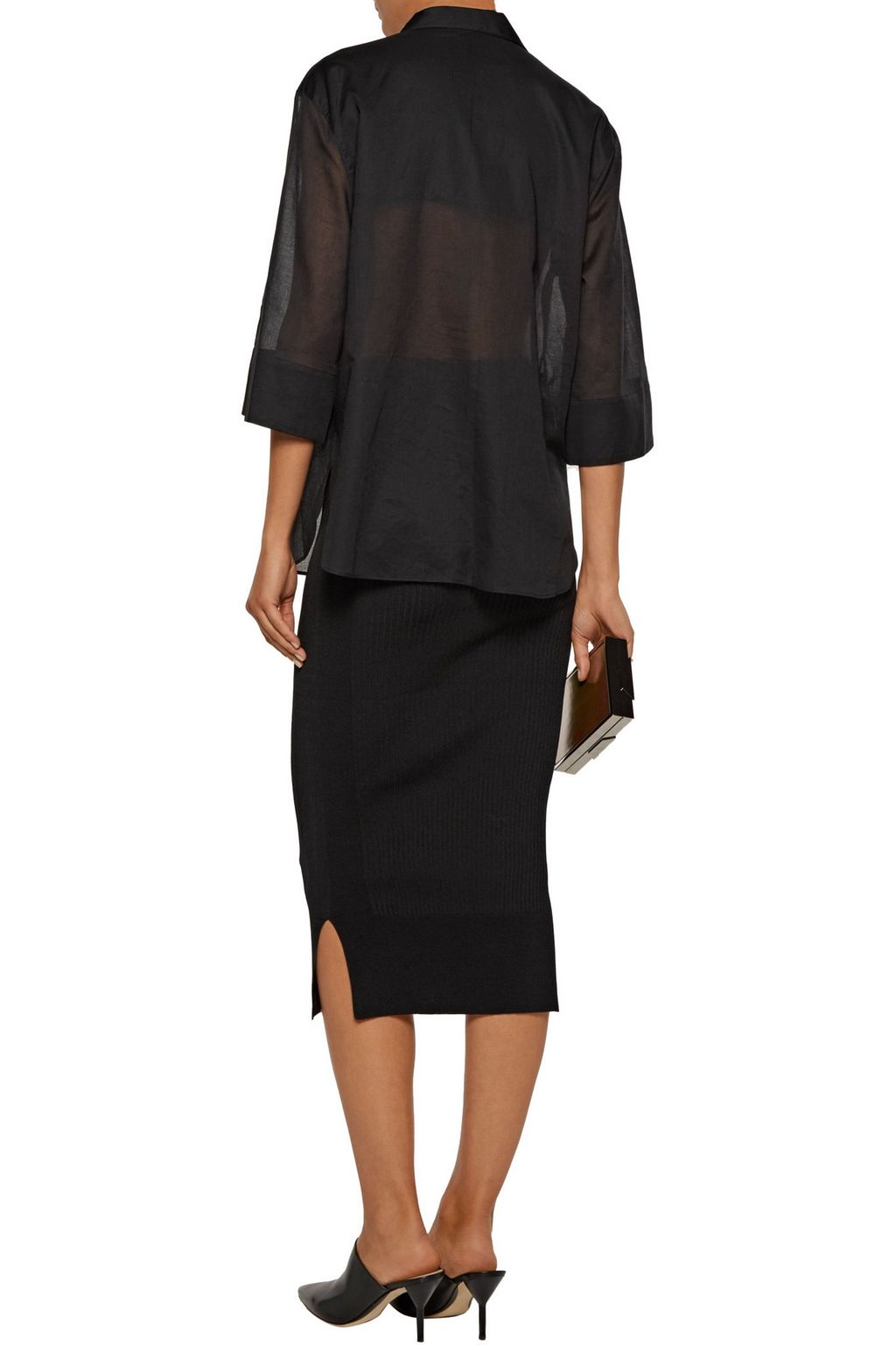 BY MALENE BIRGER Dralua satin-paneled cotton-voile shirt