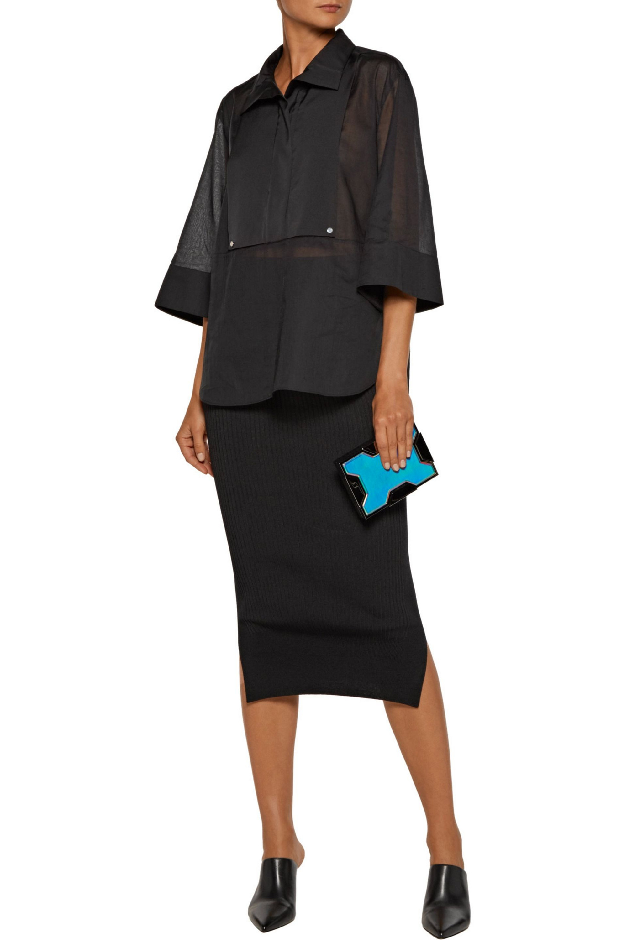 By Malene Birger Dralua satin-paneled cotton-voile shirt