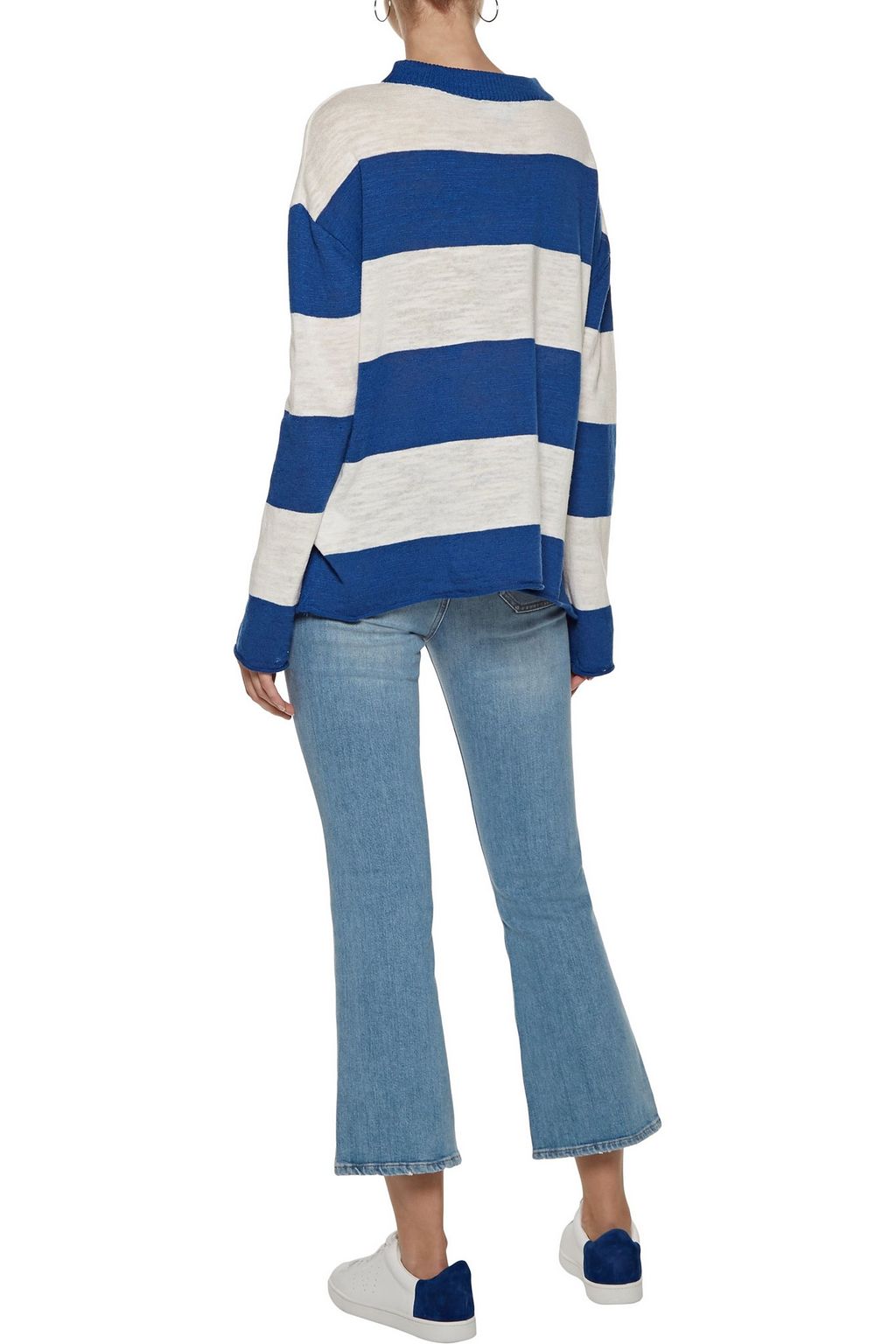 M.I.H JEANS Linus striped cotton and linen-blend sweater