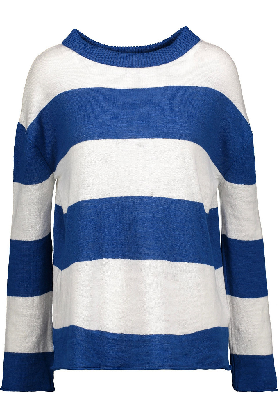Linus striped cotton and linen-blend sweater