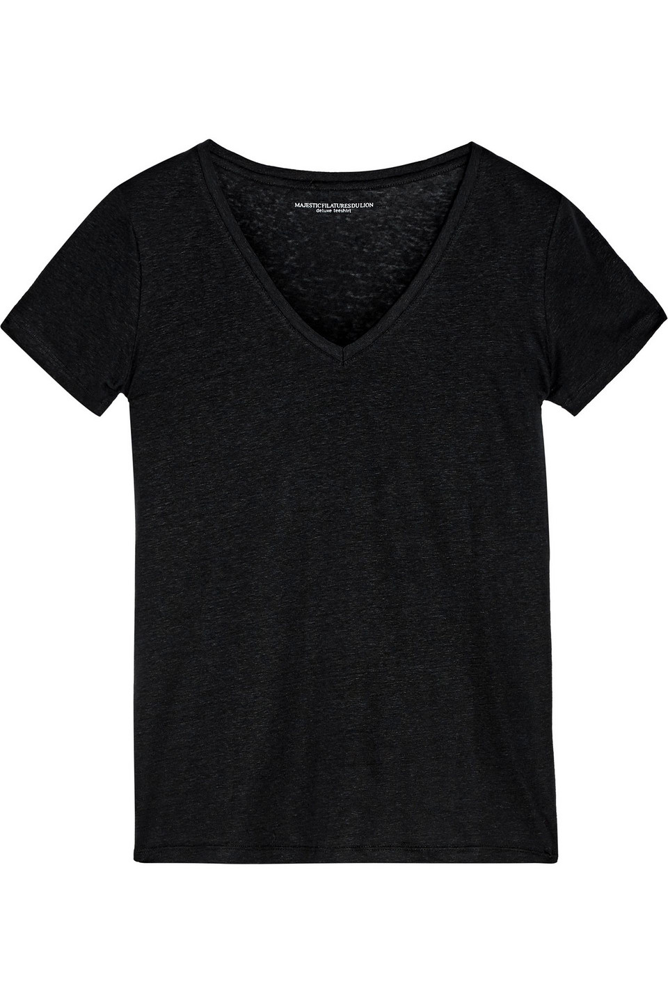 majestic filatures - stretch-linen t-shirt - black - 3