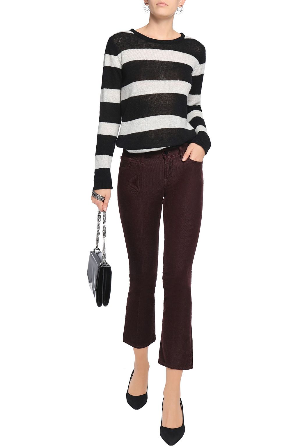 J BRAND Selena metallic leopard-print cotton-blend corduroy bootcut pants