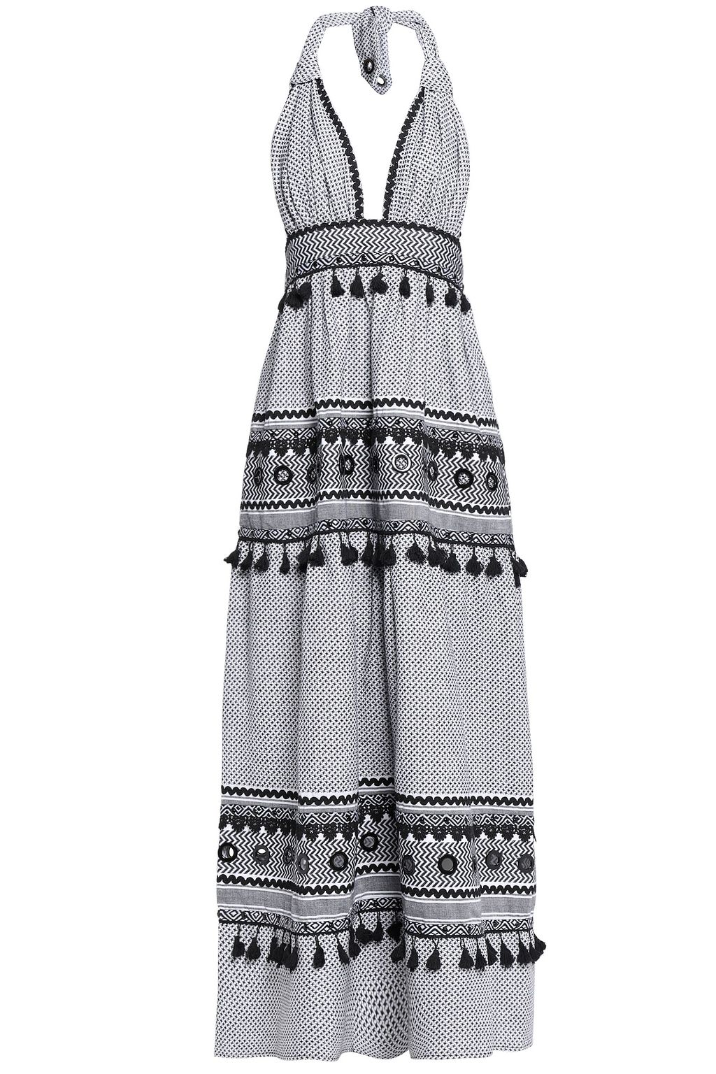 cotton halter maxi dress