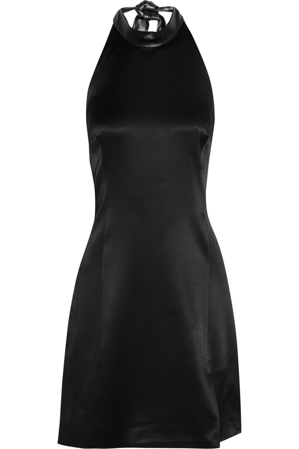 grace mmxiii - angelina satin halterneck mini dress - black - uk/au 6