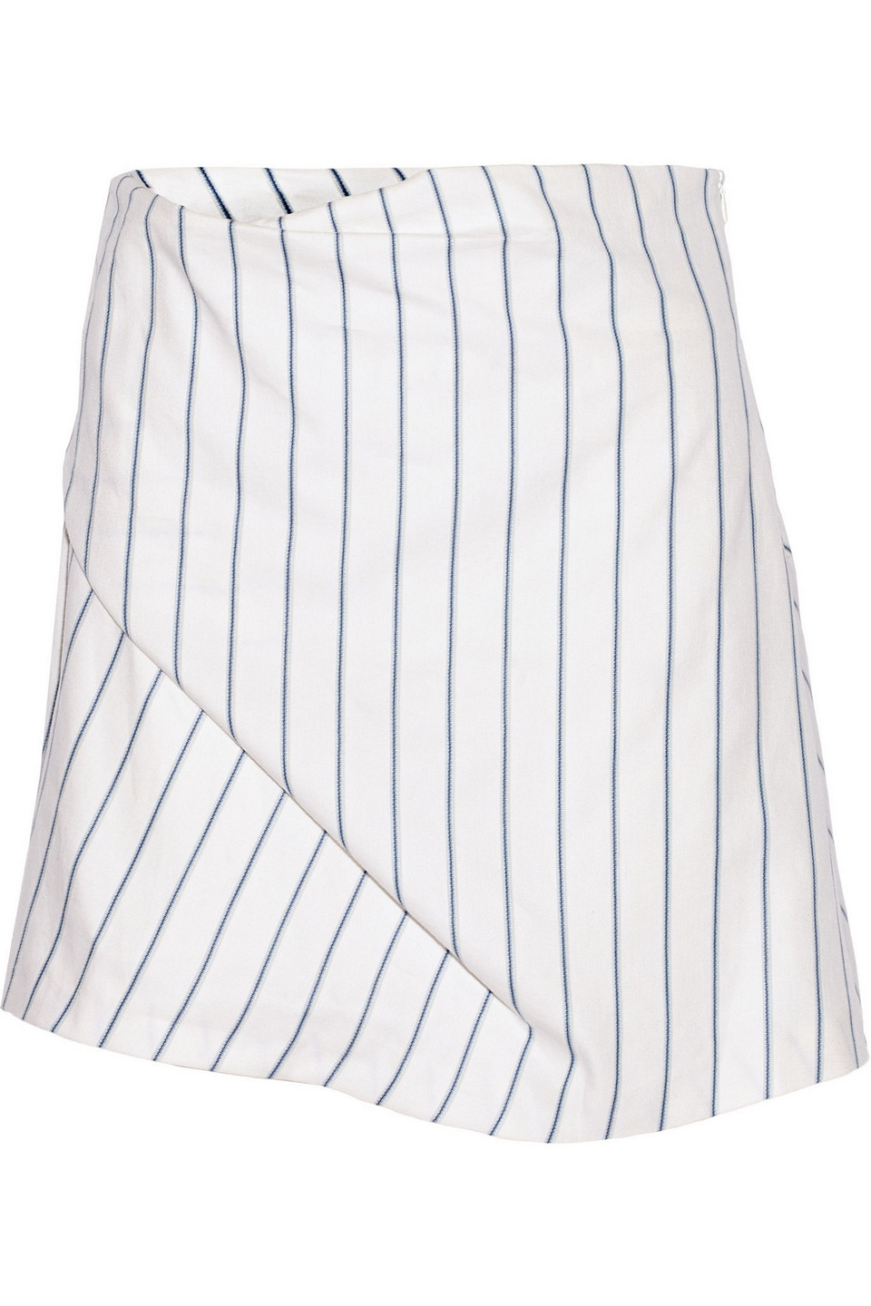 jw anderson - striped cotton-piqué mini skirt - blue - uk/au 12