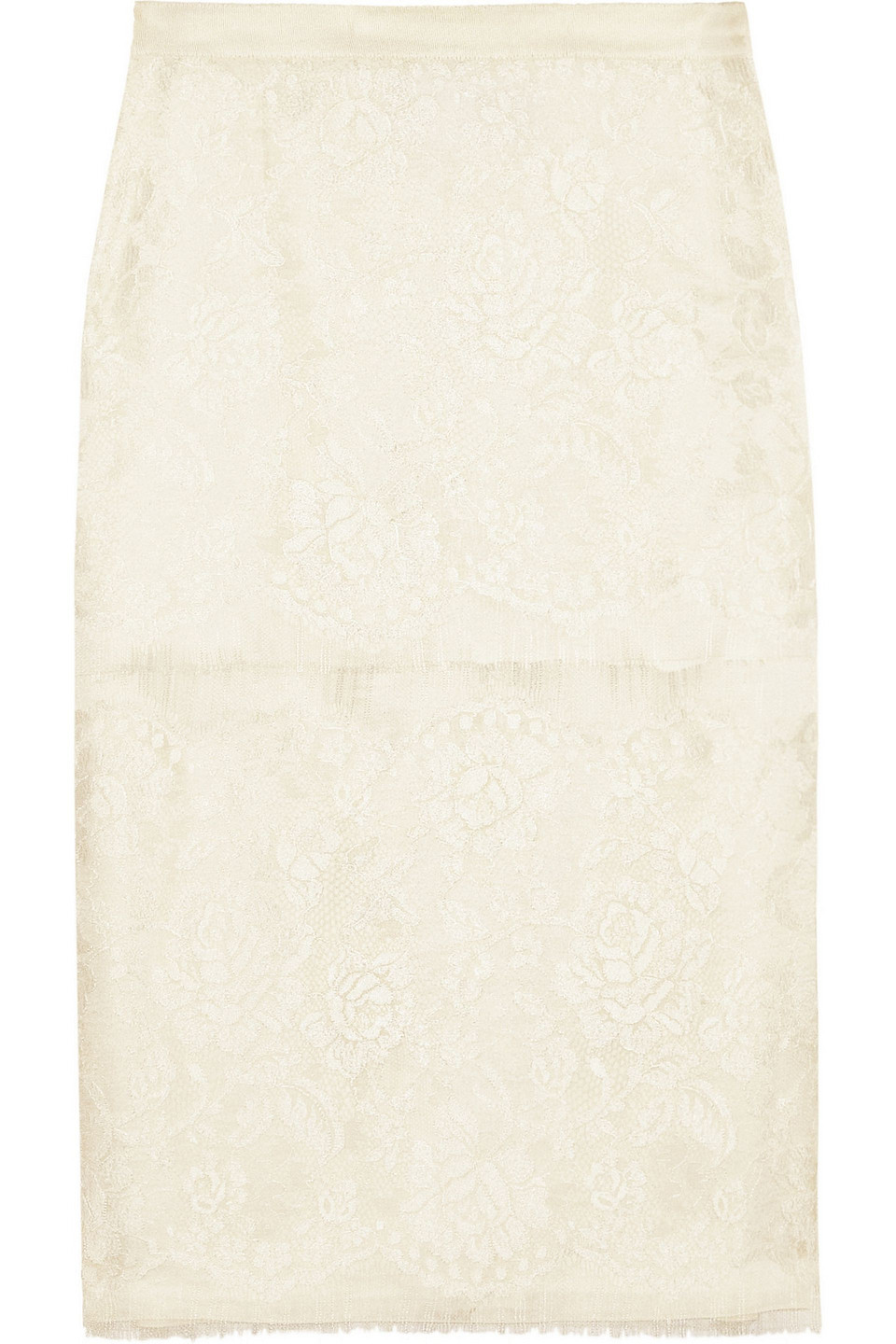 Lanvin Lace Pencil Skirt In White