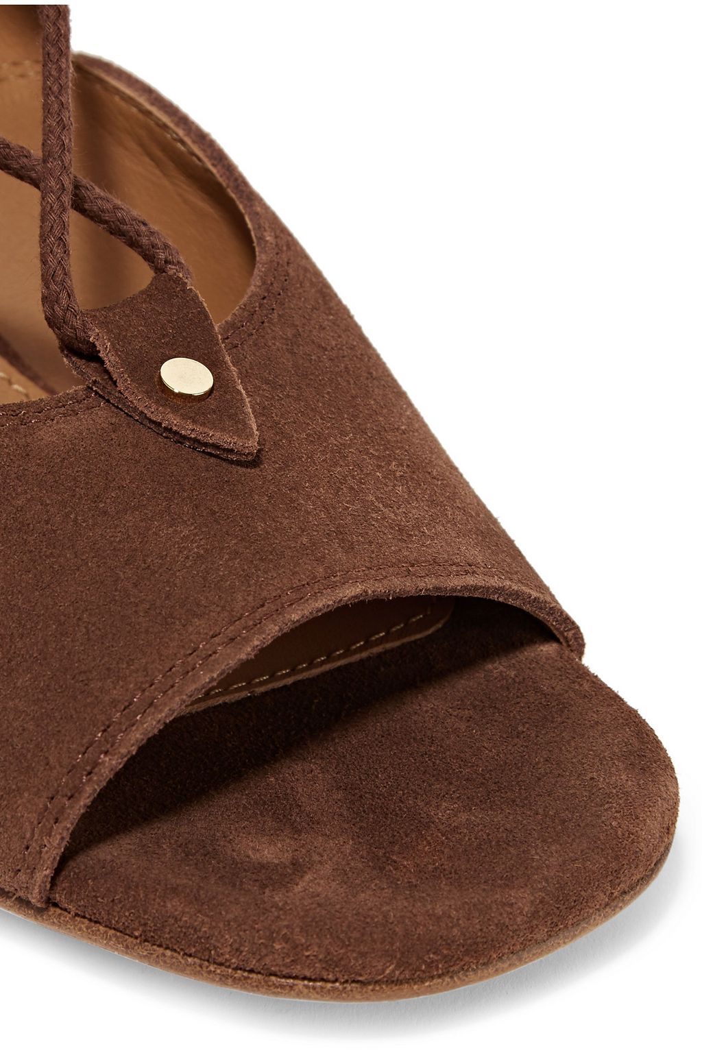 CHLOÉ Lace-up suede wedge sandals