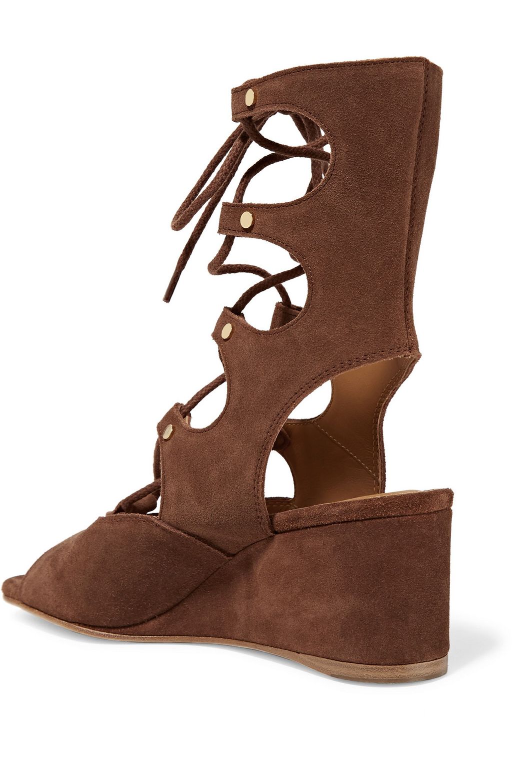 CHLOÉ Lace-up suede wedge sandals