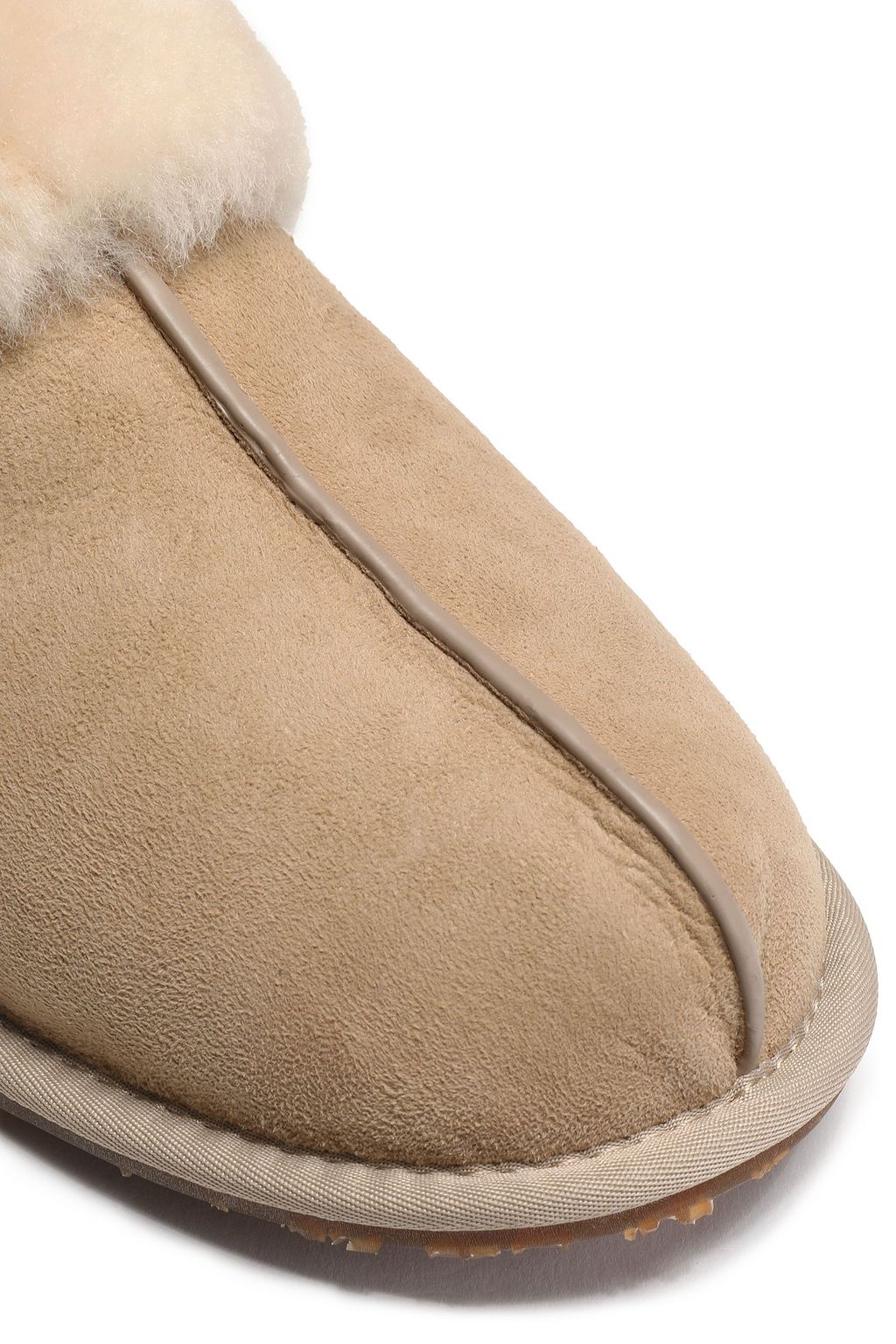 AUSTRALIA LUXE COLLECTIVE Leather-trimmed shearling slippers