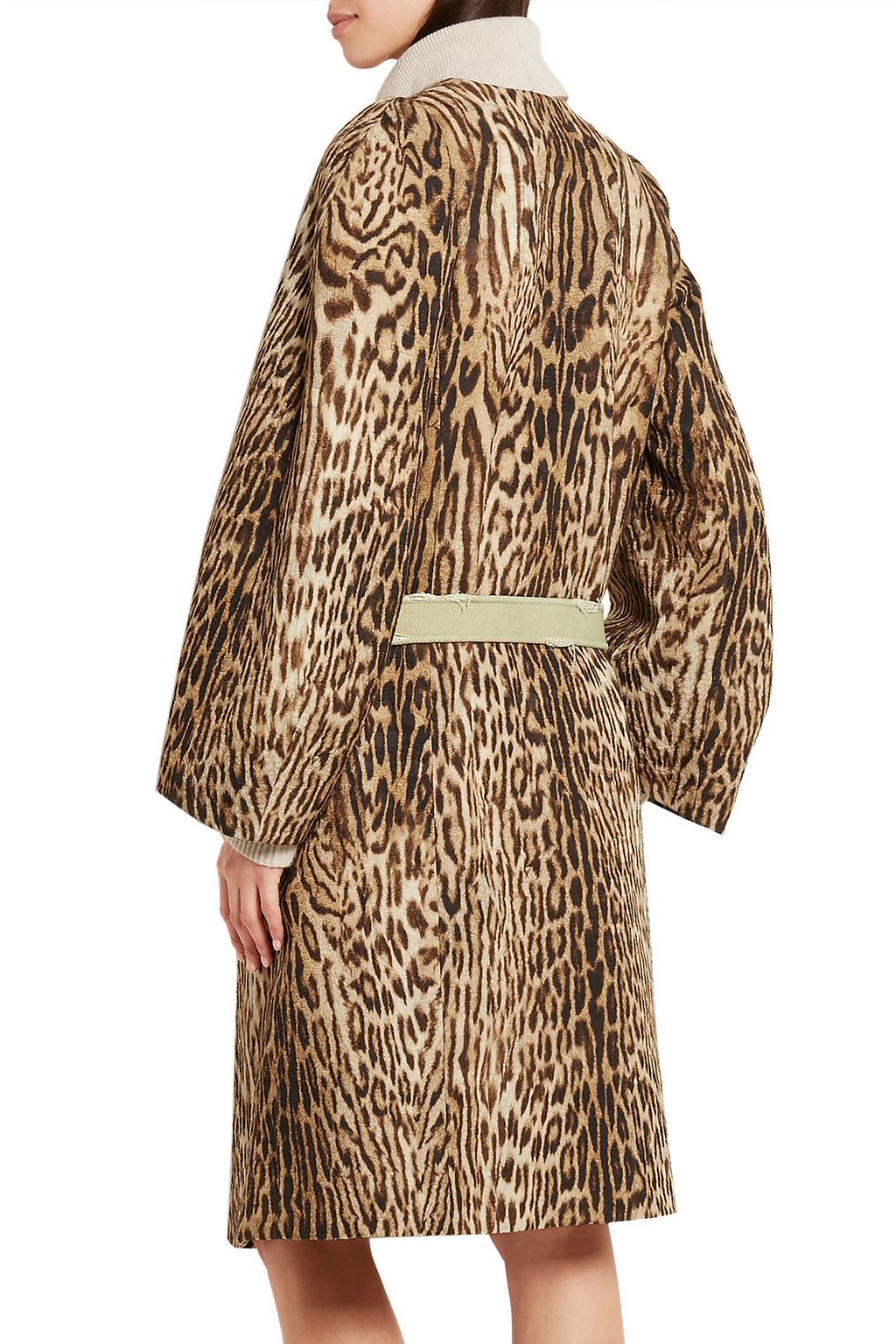 CHLOÉ Leopard-print cotton-blend jacquard coat