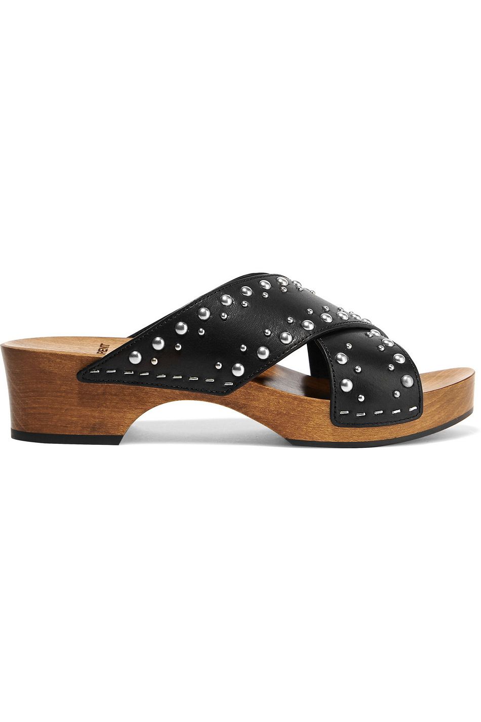 Black Studded leather clogs | Sale up 