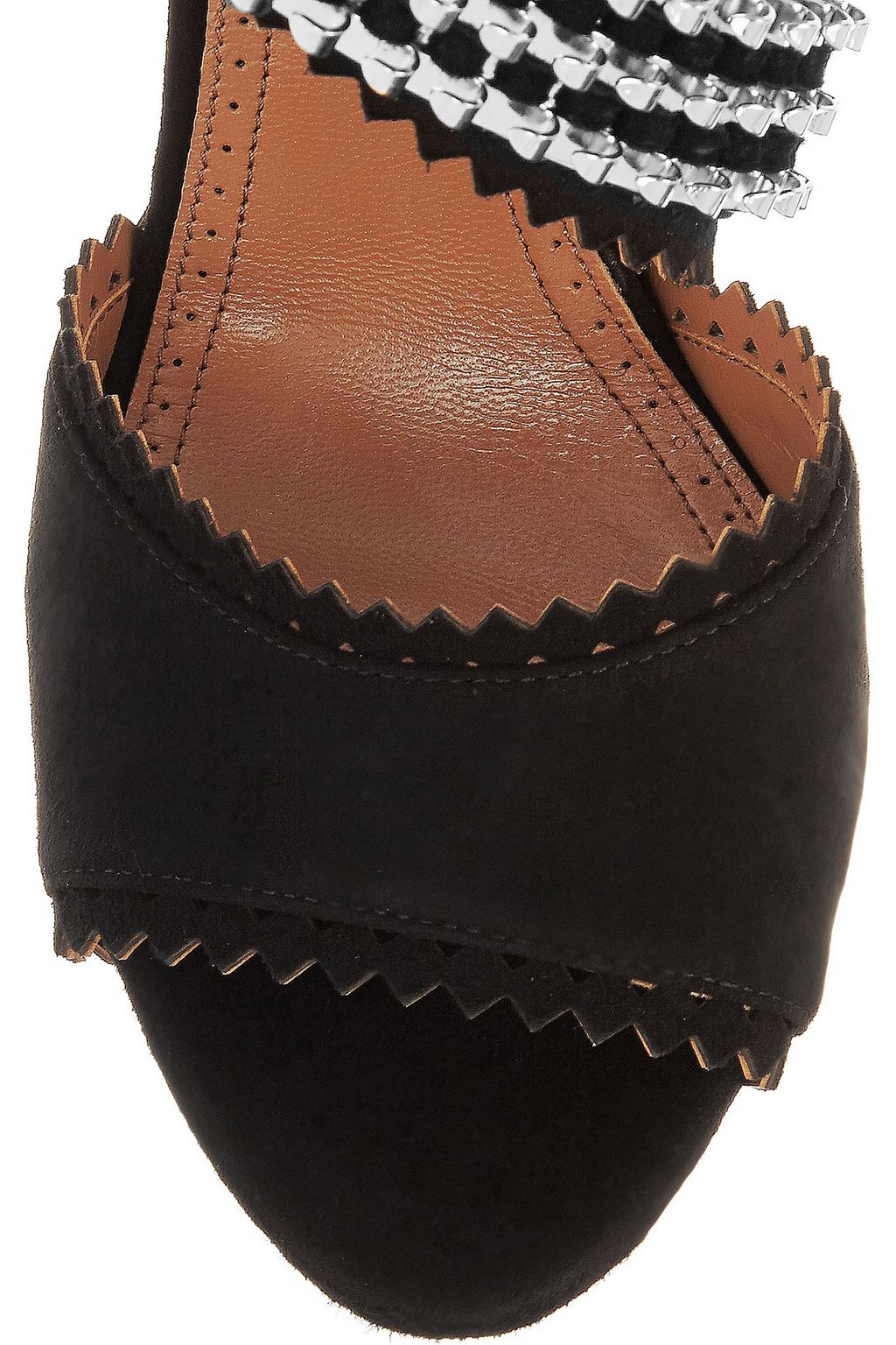 ALAÏA Embellished laser-cut suede sandals