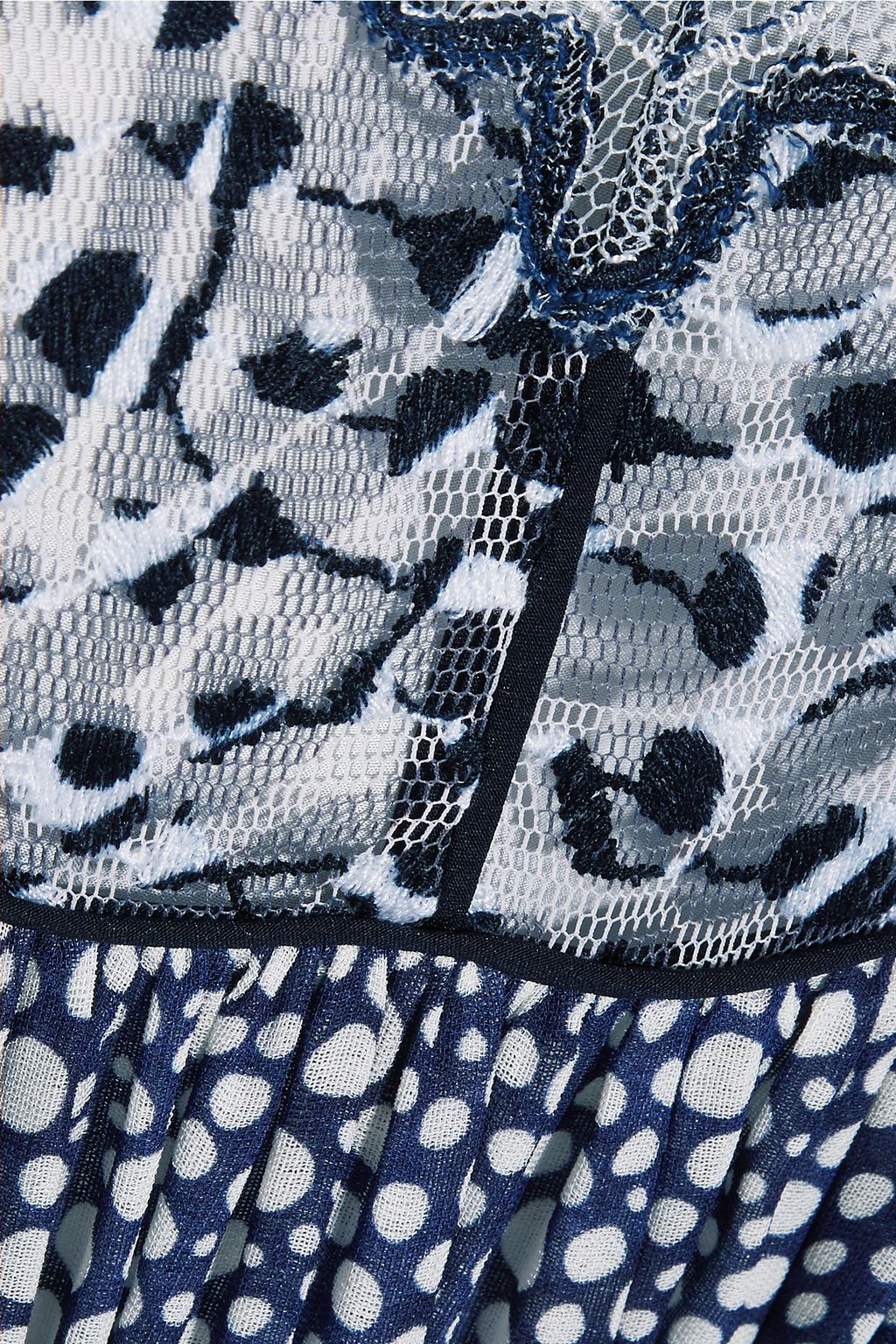 CHLOÉ Lace-trimmed printed cotton-blend crepe de chine maxi dress