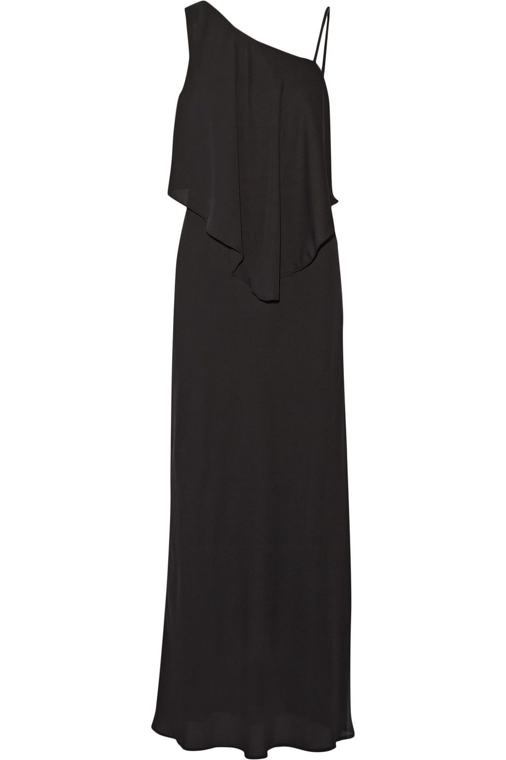 draped chiffon maxi dress