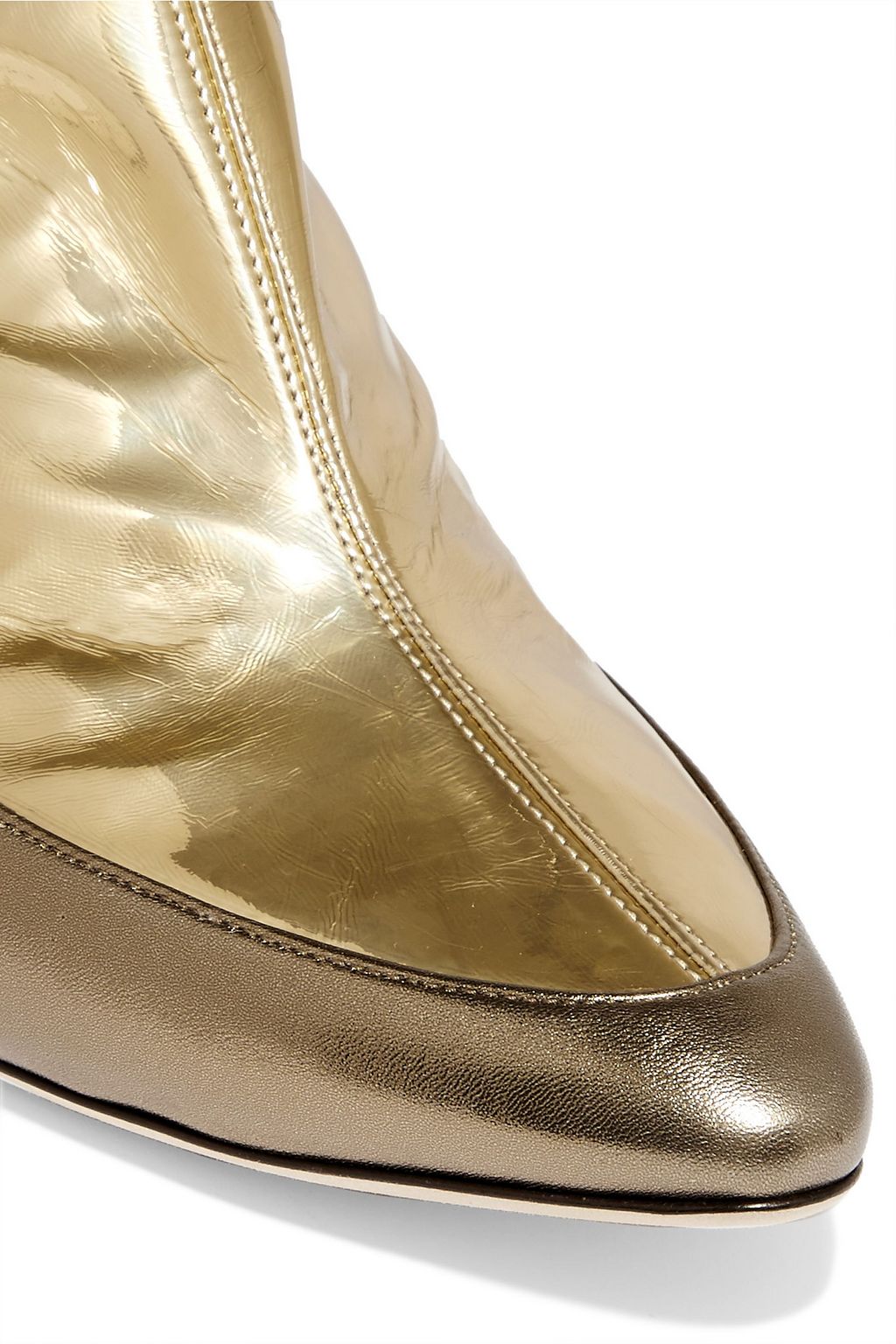 JIMMY CHOO Dierdre metallic PVC and textured-leather ankle boots