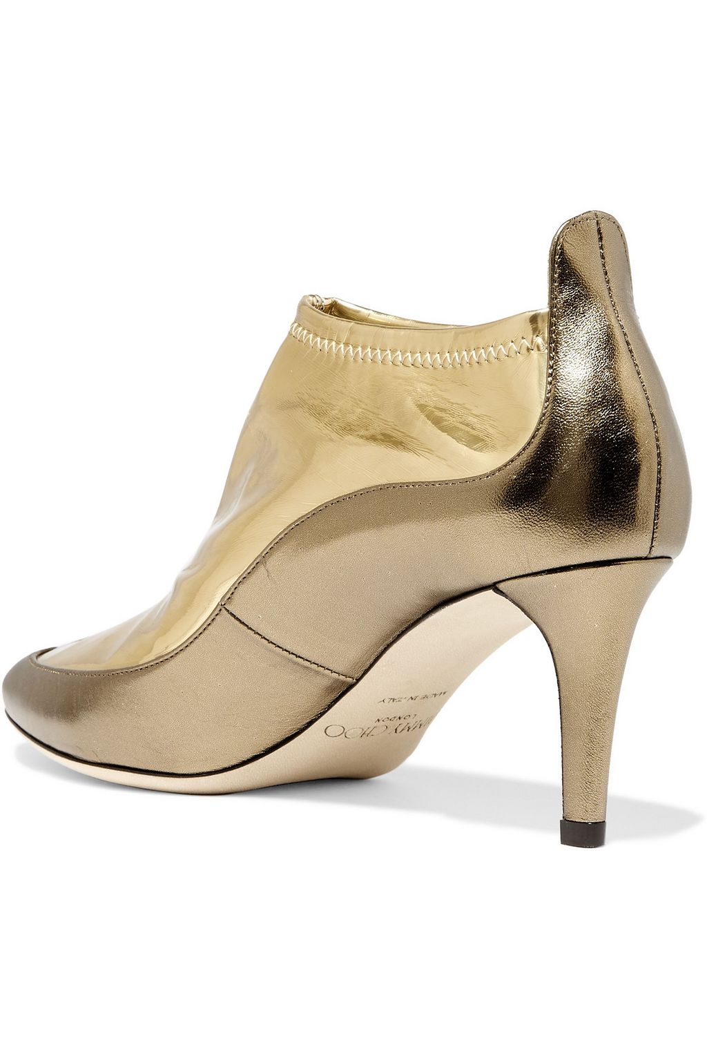 JIMMY CHOO Dierdre metallic PVC and textured-leather ankle boots