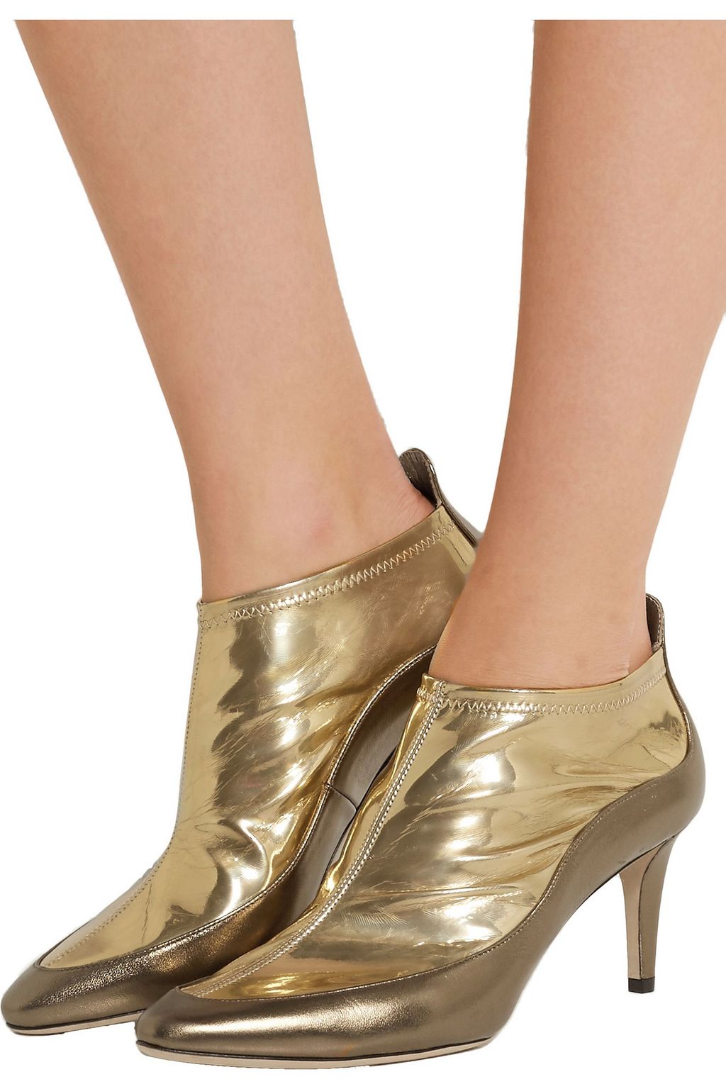 JIMMY CHOO Dierdre metallic PVC and textured-leather ankle boots