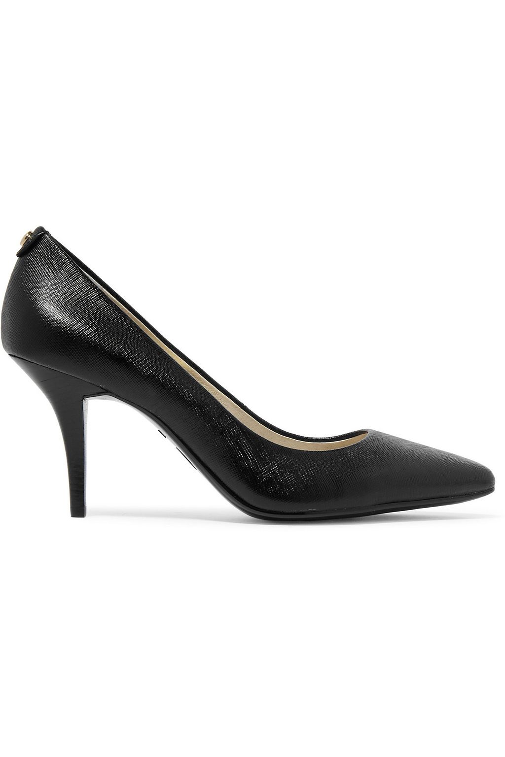 Black Flex textured-leather pumps 