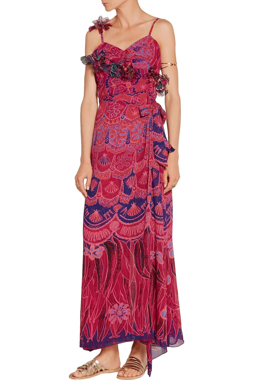 ANNA SUI Zandra printed silk-crepon maxi dress