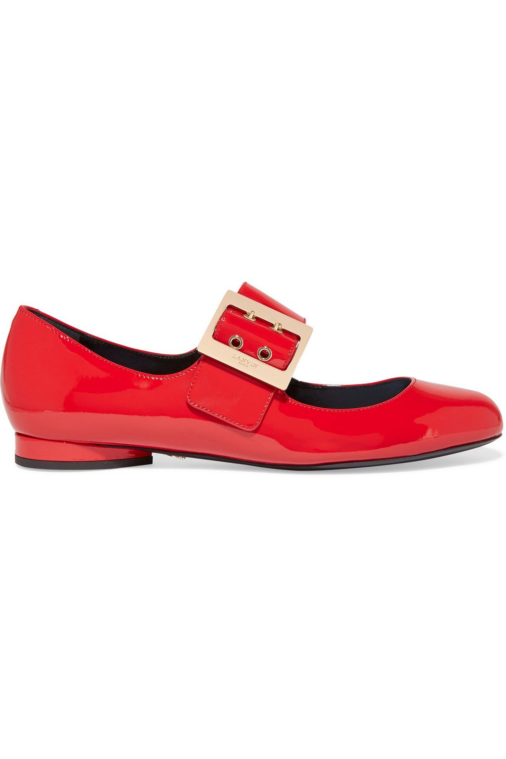 red patent ballet pumps