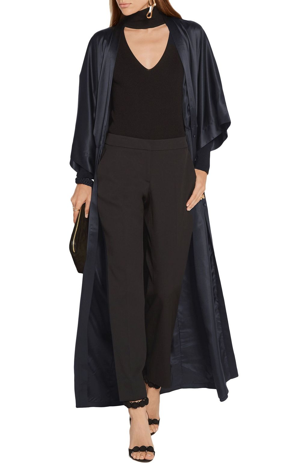 MICHELLE MASON Silk-satin kimono jacket