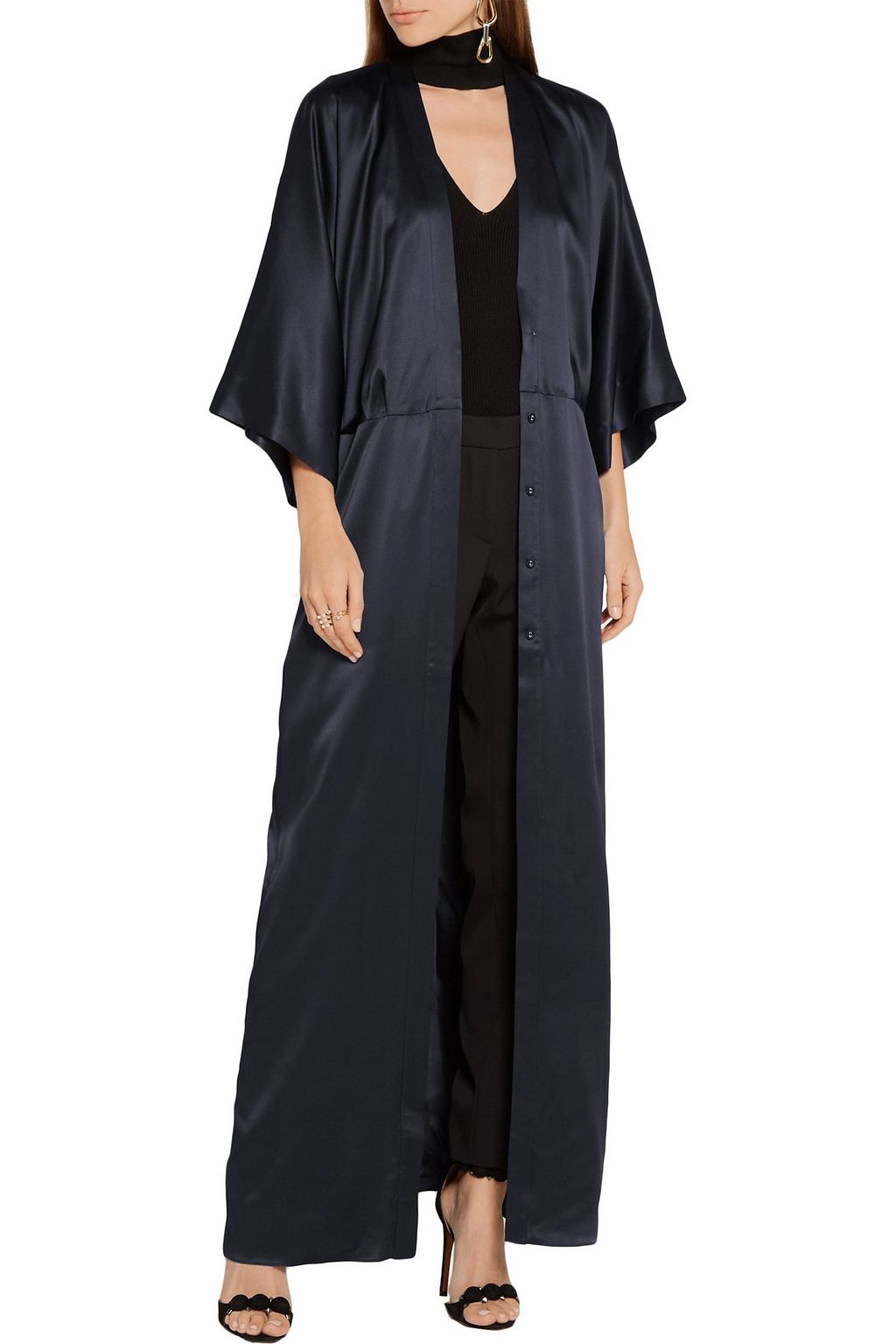 MICHELLE MASON Silk-satin kimono jacket