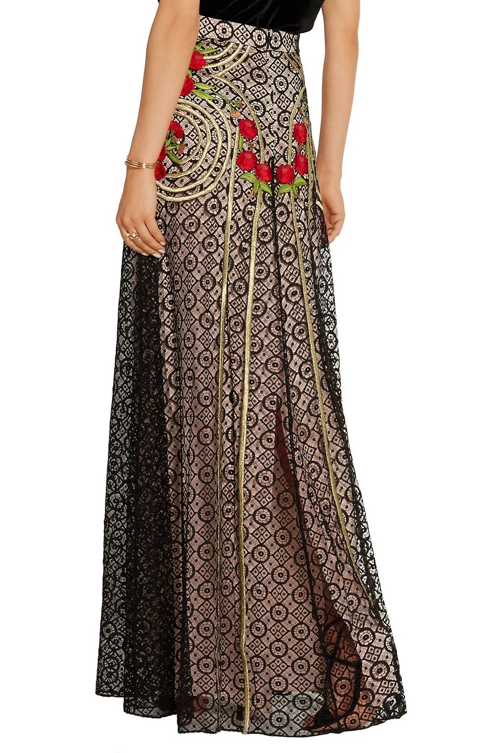 TEMPERLEY LONDON Antila embroidered cotton-blend lace maxi skirt