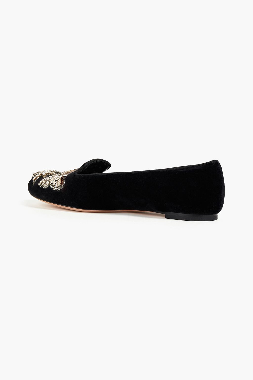 MCQUEEN Embellished velvet slippers