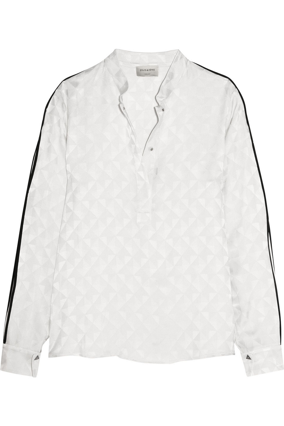 Zeus + Dione Hera Silk-jacquard Blouse In White