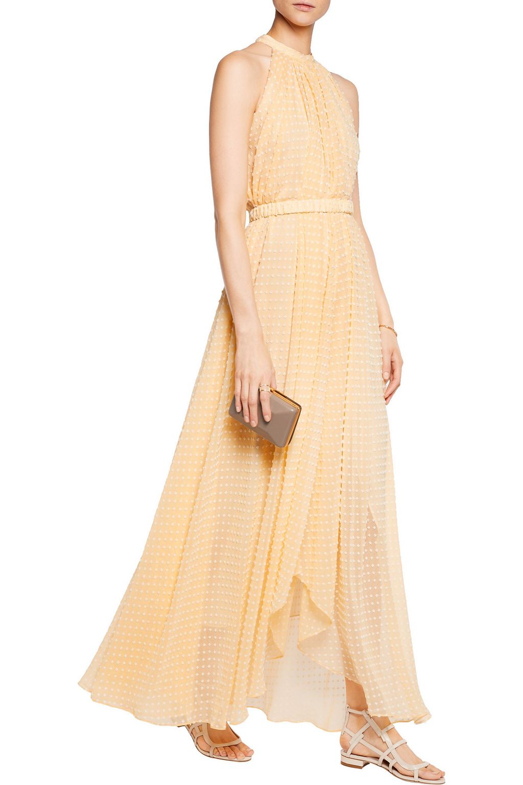 SALONI Irina Swiss-dot chiffon maxi dress
