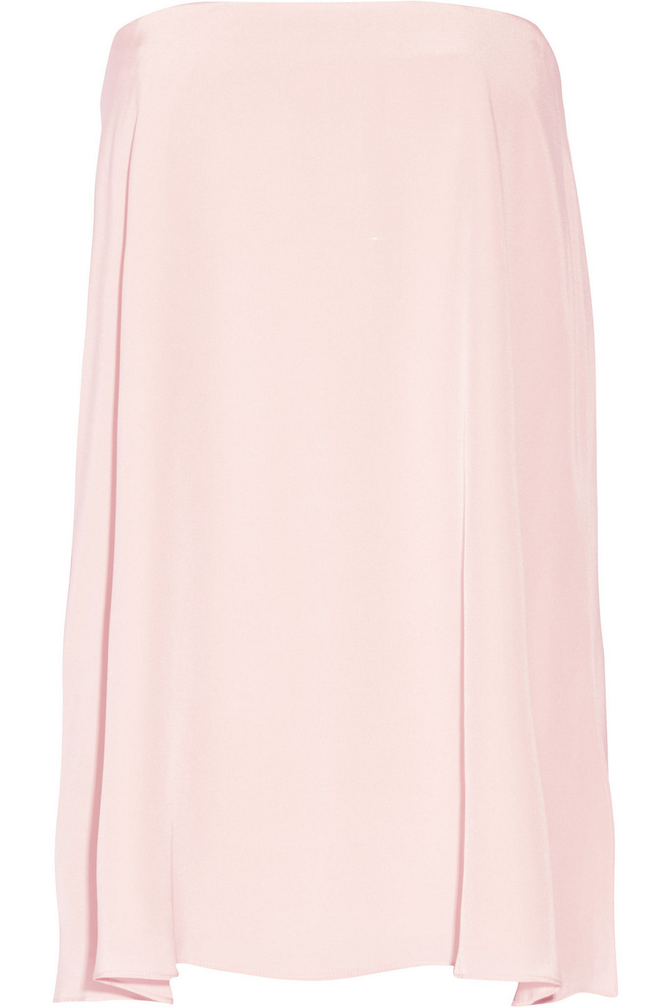 TIBI SIMONE STRAPLESS DRAPED SILK TOP