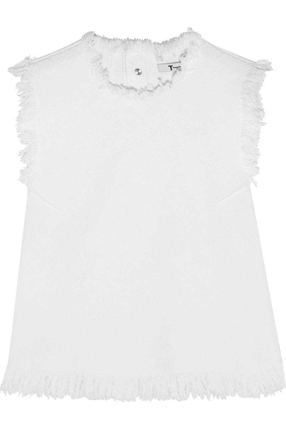 alexanderwang.t - frayed woven cotton top - white - us 8