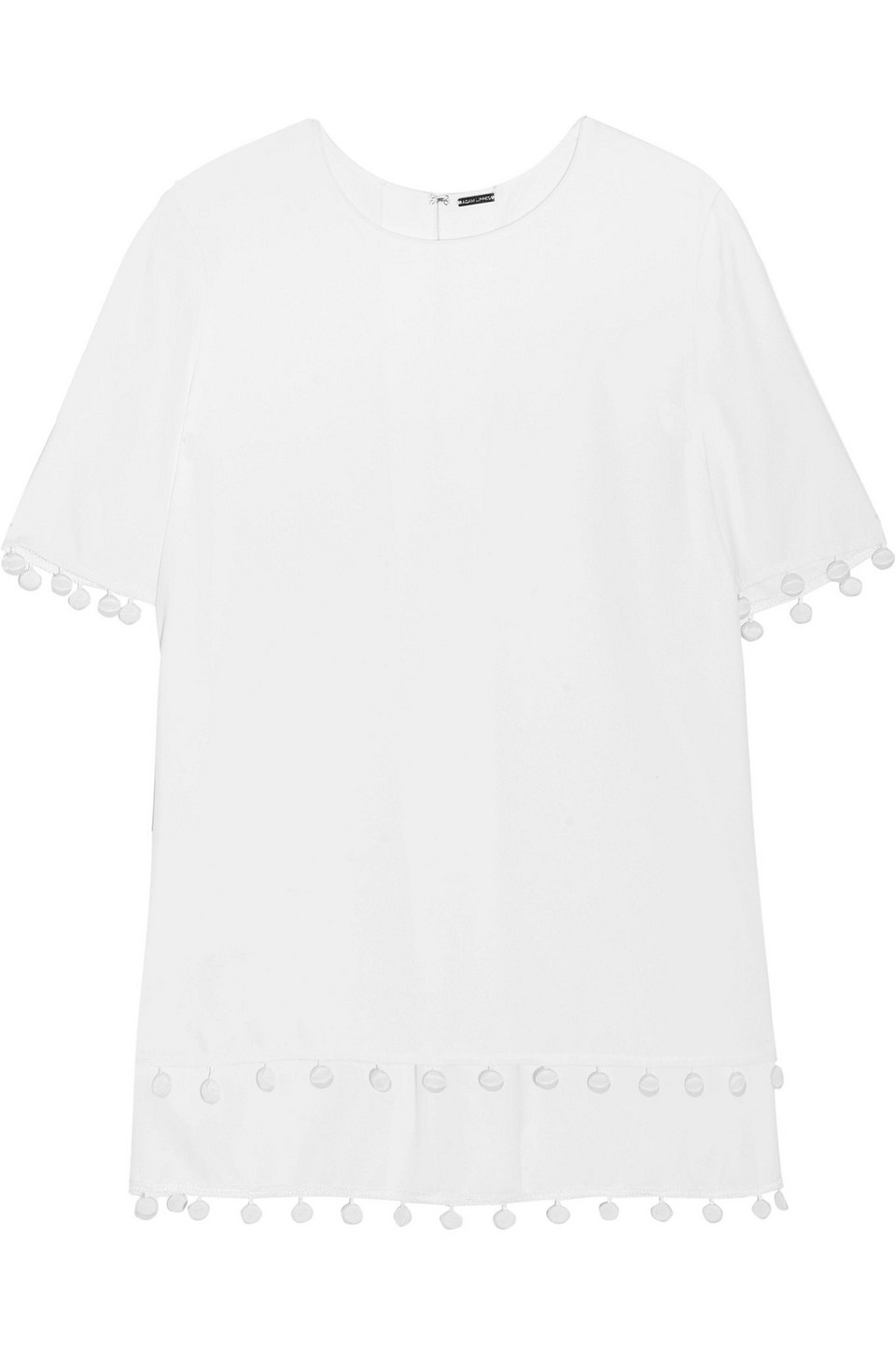 adam lippes - embellished pleated crepe top - white - us 0