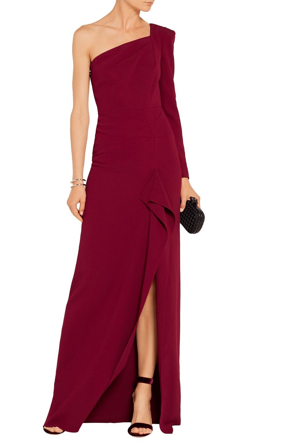 ROLAND MOURET Galaham one-shoulder stretch-crepe gown