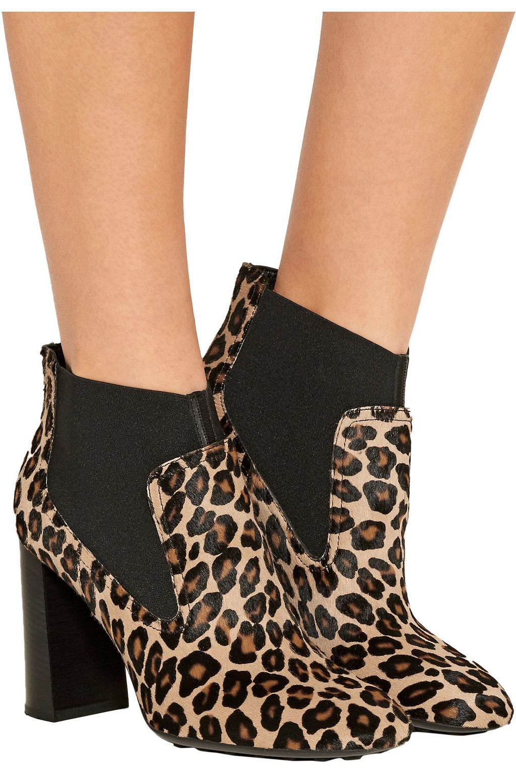 TOD'S Leopard-print calf hair ankle boots