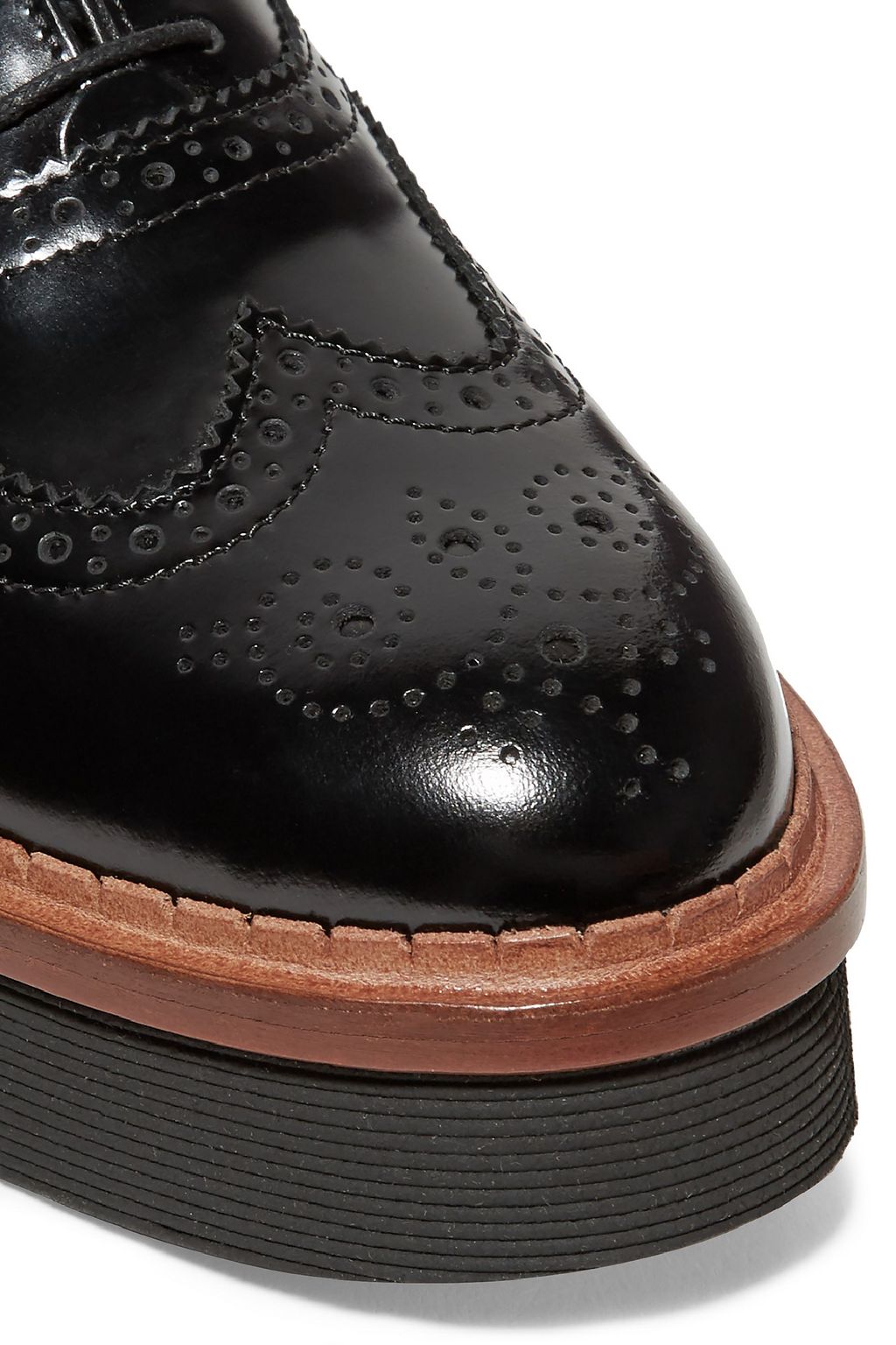 TOD'S Glossed-leather platform brogues