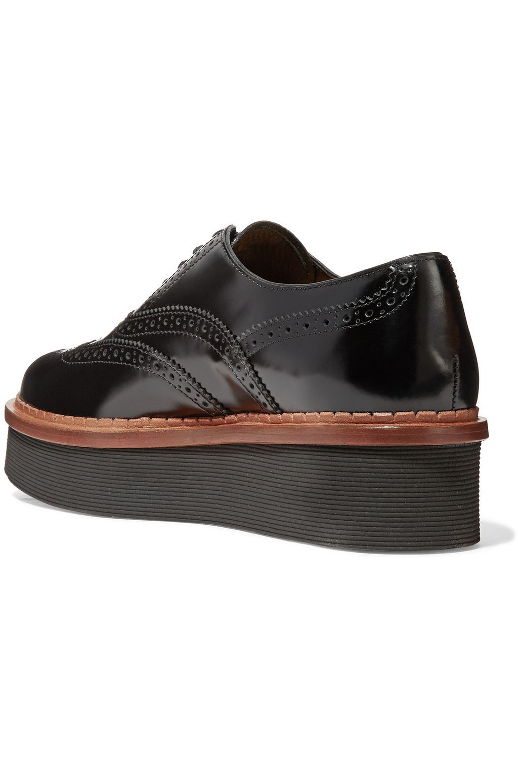 TOD'S Glossed-leather platform brogues