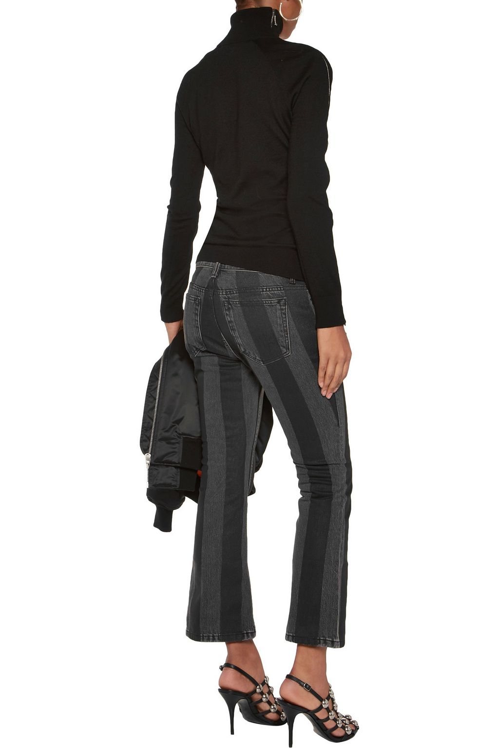 ALEXANDER WANG Mid-rise striped flared jeans