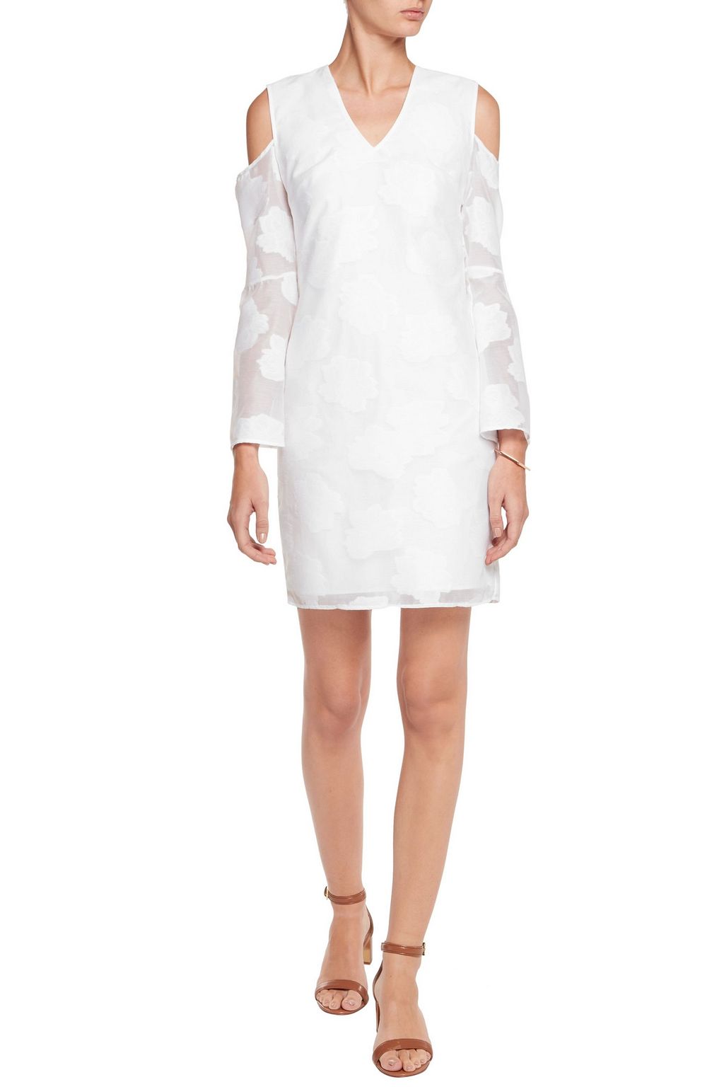 IRIS & INK Cold-shoulder fil coupé mini dress