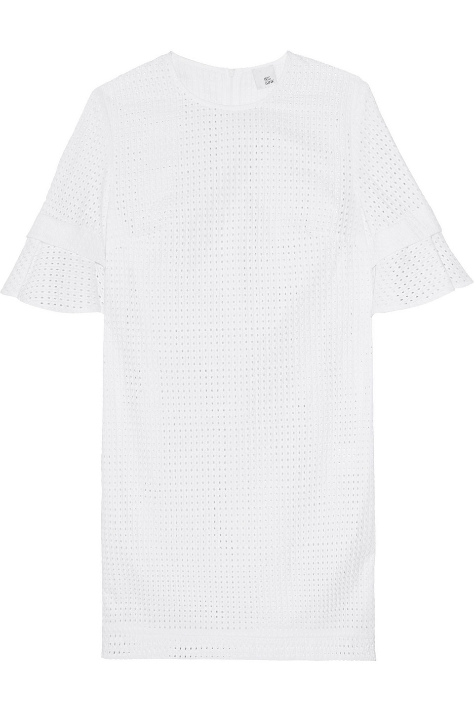 iris & ink - broderie anglaise cotton mini dress - white - uk 8
