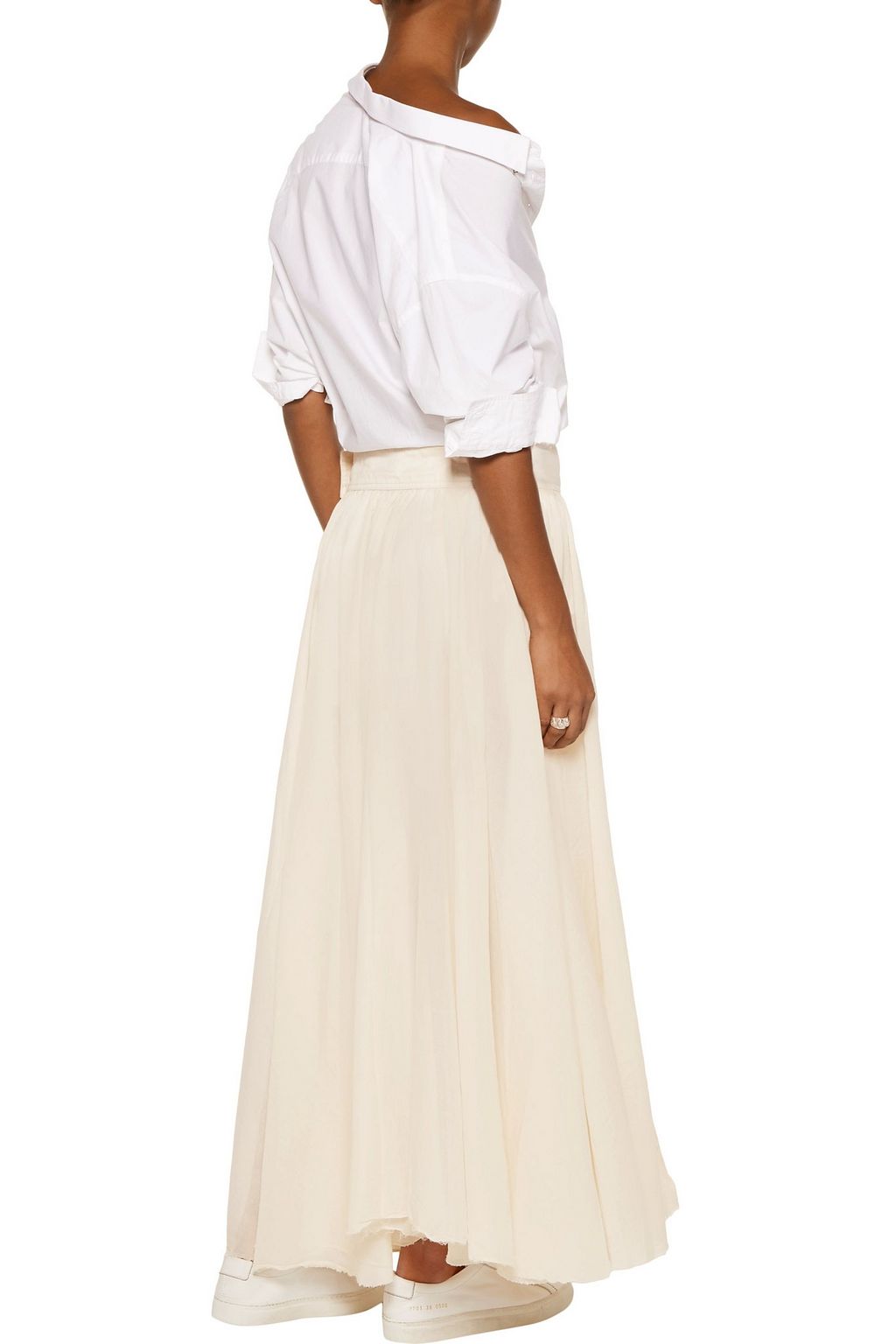 MARQUES' ALMEIDA Pleated cotton maxi skirt