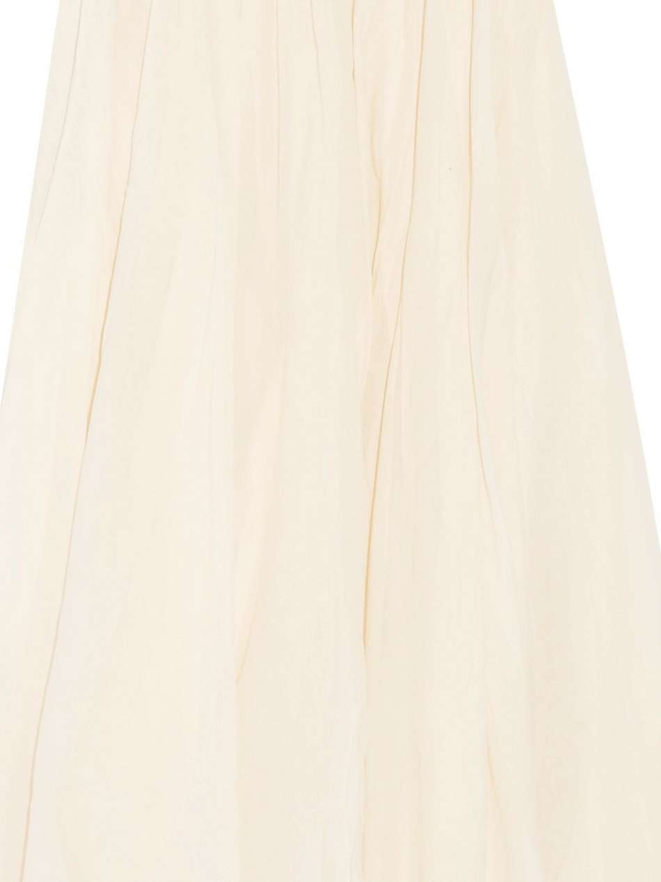 pleated cotton maxi skirt