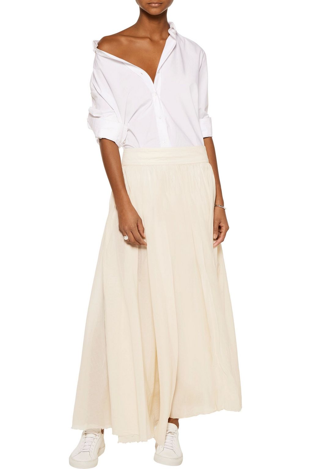 MARQUES' ALMEIDA Pleated cotton maxi skirt